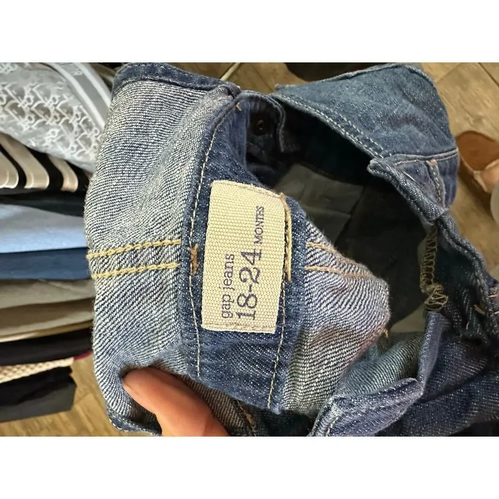 Gap Kids Girls Blue Shortalls Denim Buckle Jean Overalls Size 18-24 Months